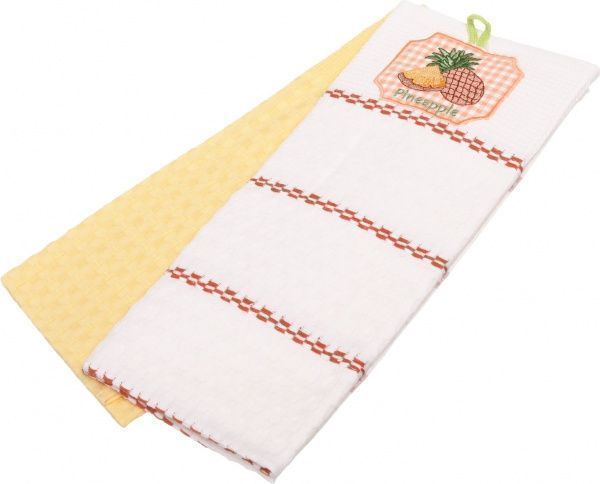 Набор полотенец кухонных Ананас 2 шт. 45x70 см белый с желтым Home Line 