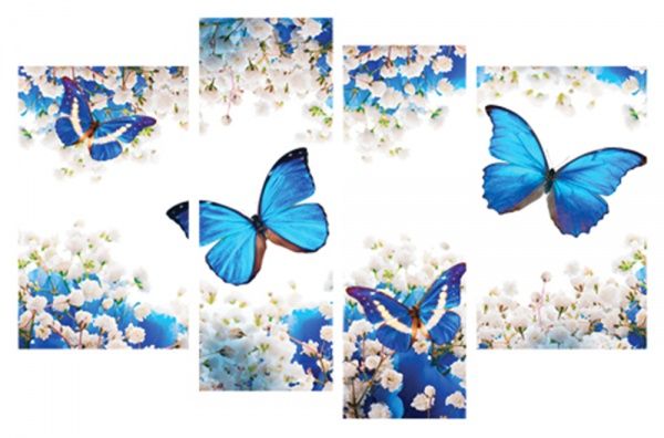 Картина модульна A 1 Метелики блакитні 118x75 см 