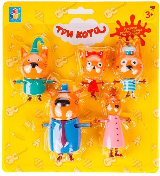 Набір фігурок Три кота Коржик + Карамелька + Компот + Мама + Тато T17172 