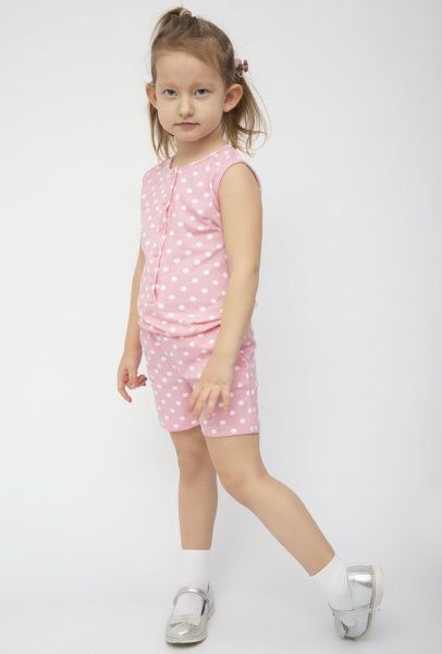 Напівкомбінезон для дівчаток Luna Kids р.122-128 білий із рожевим №0031/16196 