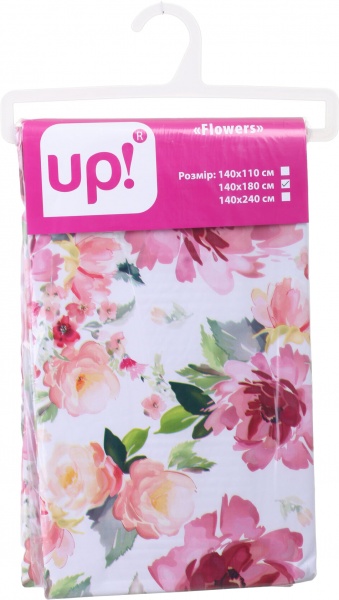 Скатерть Flowers 140x180 см белый с рисунком UP! (Underprice) 
