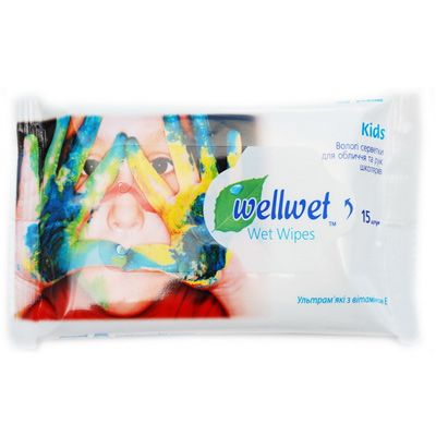 Салфетки влажные Wellwet Kids 15 шт