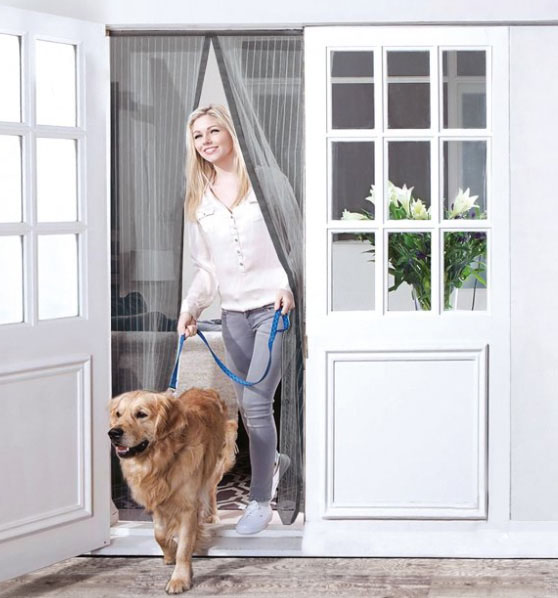 Сетка москитная на двери шторана магнитахраздвижная MVM на магнитах 920х2000 мм титан