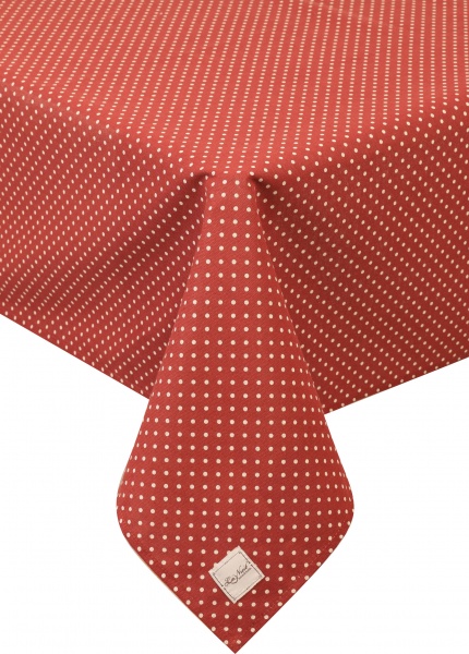 Скатерть Lucy Бордо горошек 133x110 см красный La Nuit 