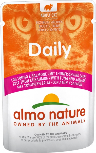 Консерва для котів Almo Nature Daily Cat тунець і лосось 70 г