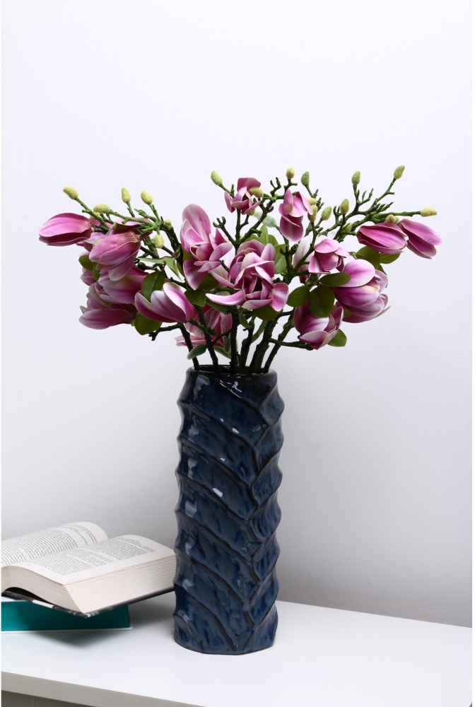 Ваза керамическая Sensio Runa 35 см синяя PS33251