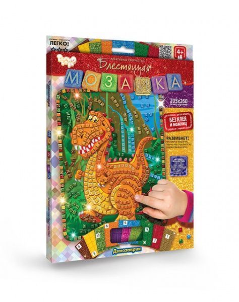 Набор сияющих элементов Danko Toys Блестящая мозаика Дракон БМ-02-01