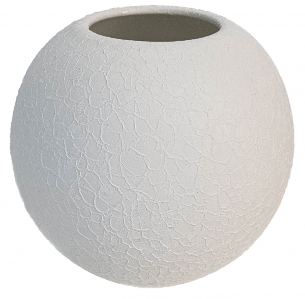 Ваза керамическая Nana ceramics Шар 16 см шелк белый 