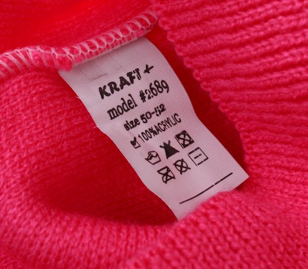 Шапочка дитяча для дівчинки Kraft+ 9581 р.50-52 малиновий 
