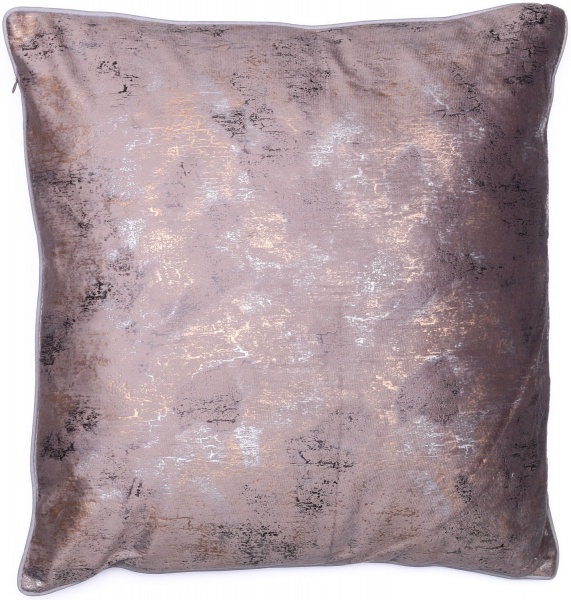 Подушка декоративна велюр 45x45 см сірий із золотим La Nuit 