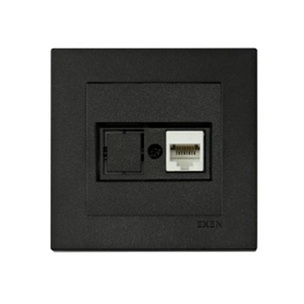 Механізм розетки комп’ютерна без заземлення EXEN Karell IP20 чорний 290-001403-253