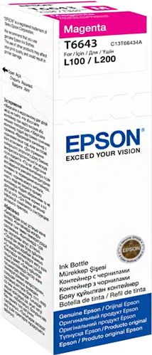 Чернила  Epson C13T66434A Magenta для L312, L350, L355, L362, L366, L456, L550, L555, L1300 C13T66434A
