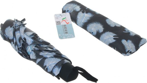 Парасолька Пір'я, складна, півавтомат сірий 