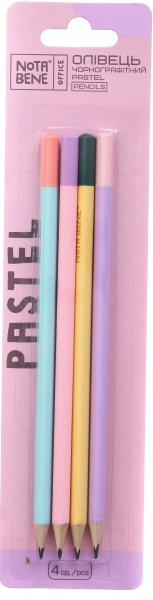 Олівці чорнографітні Pastel 4 шт. Nota Bene