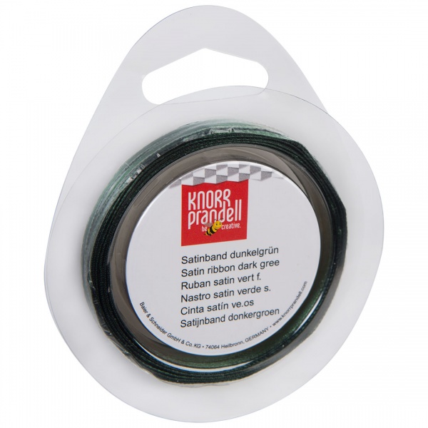 Стрічка декоративна Knorr Prandell Стрічка сатинова ribbon 3mm 10m dark greeт 0,3 см 10 м темно-зелений 