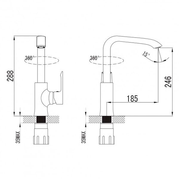 Смеситель для кухни Imprese VYSKOV 55340