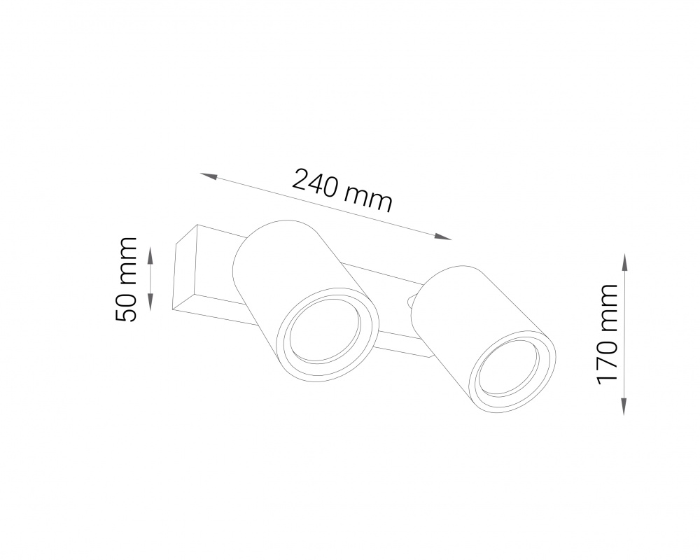 Спот Iterna накладной Alta 2xGU10 дерево темное LW073