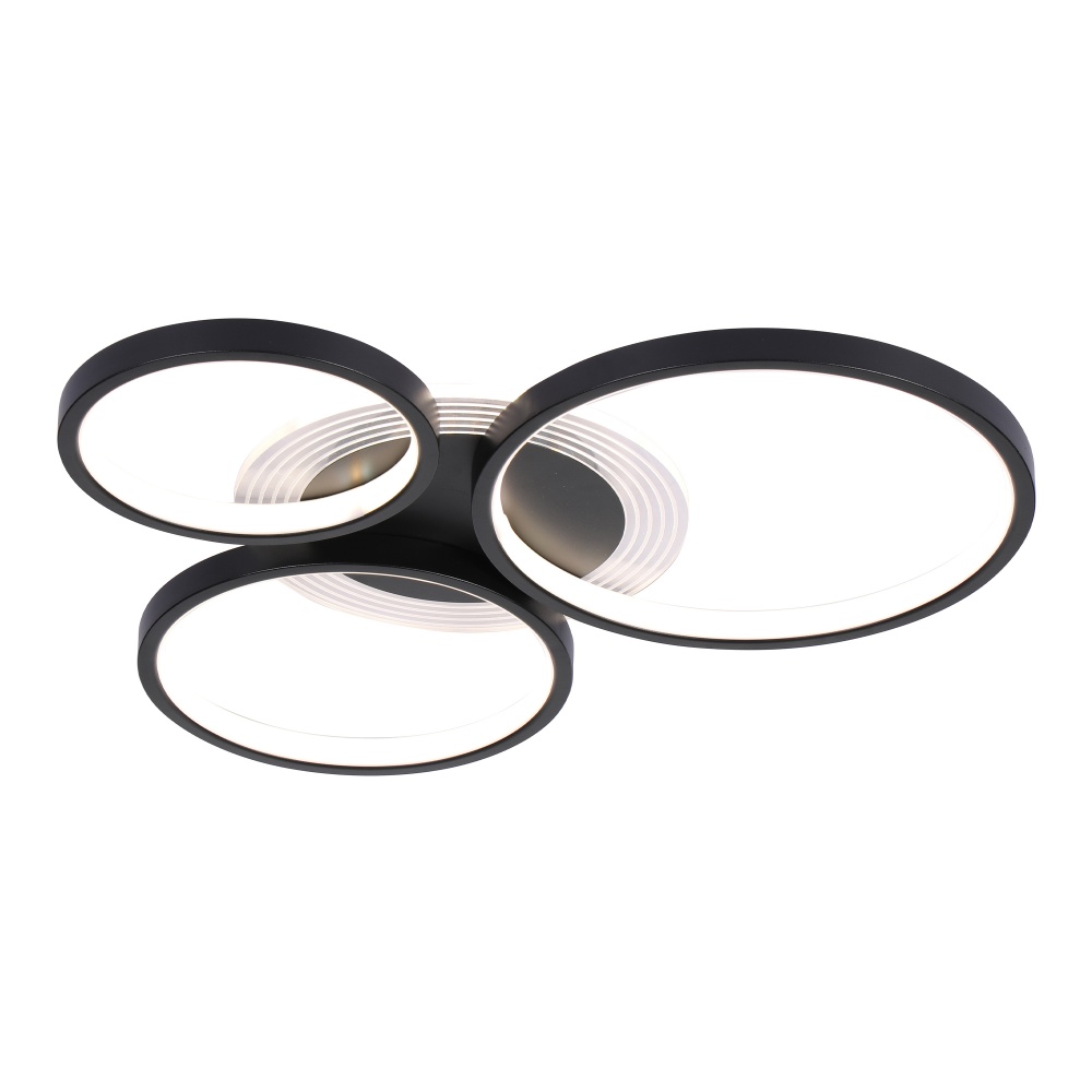 Люстра потолочная Miorro LED Vesta с пультом ДУ металл/пластик 3x56,4 Вт LED-модуль черный 51-311-090