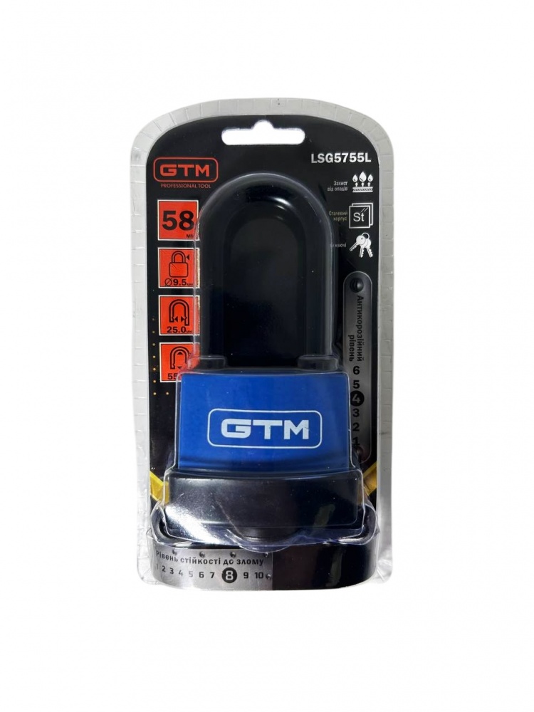 Замок навісний GTM LSG5755L відкритий (амбарний)