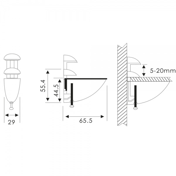 Тримач для полиць DC пелікан 66х66 мм хром (2 шт.)