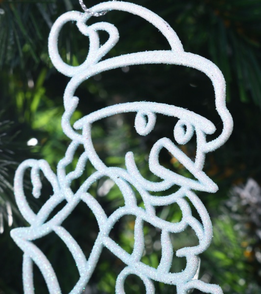 Підвіска Сніговик 2Д d 12 см блакитний