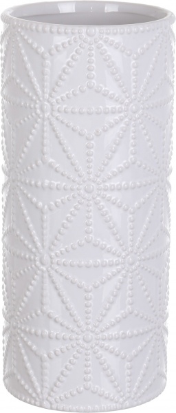 Ваза керамическая белая Ornament 11,3x11,3x25,4 см