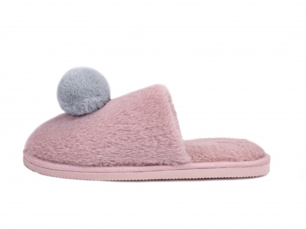Тапки домашние для девочки Twins HS-LUX меховые с декором Помпон р.34/35 розовый 