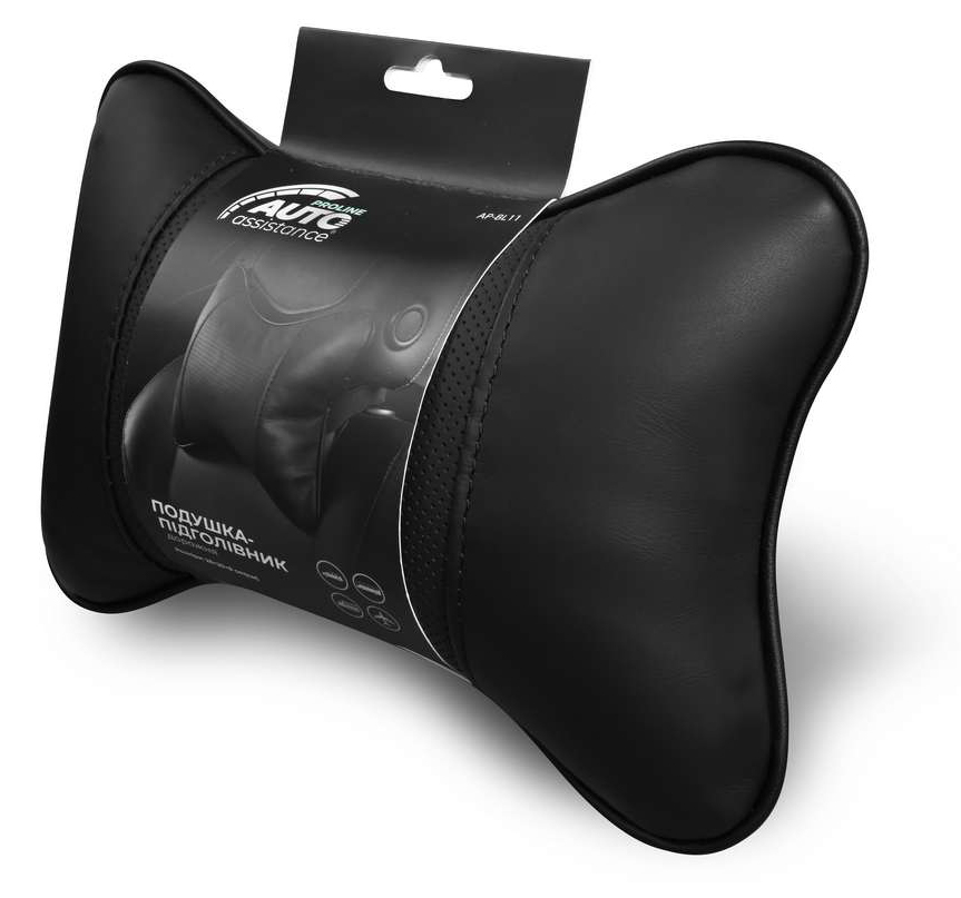 Подушка-подголовник Auto Assistance Proline 28х20х8 см черная AP-BL05