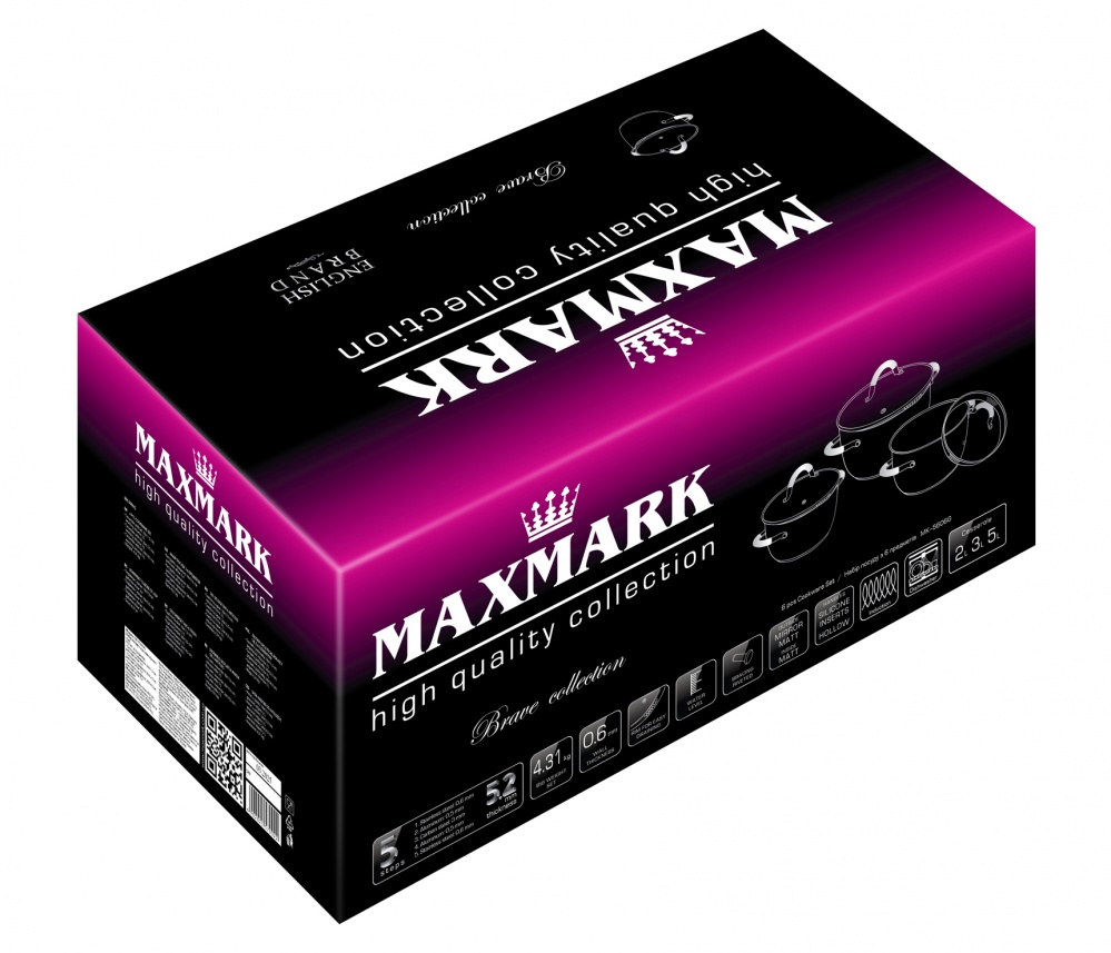 Набір каструль Maxmark 6 предметів MK-5606G