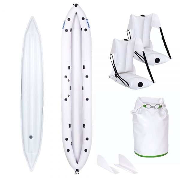 Байдарка Ладья надувная ПВХ ЛБ-450ув Турист комфорт плюс белый