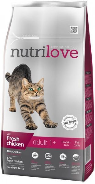 Корм NutriLove Adult з куркою 8 кг