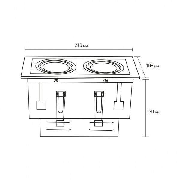 Светильник точечный Eurolamp карданный на 2 лампы 50 Вт GU10 черный 