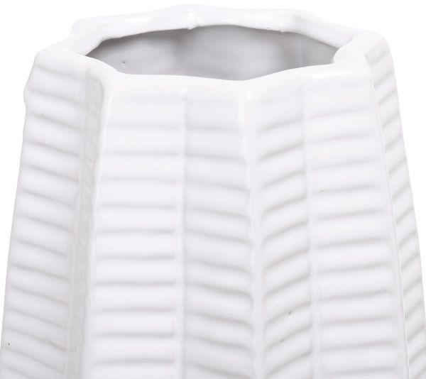 Ваза керамическая белая Carambola 15х15х35,5 см