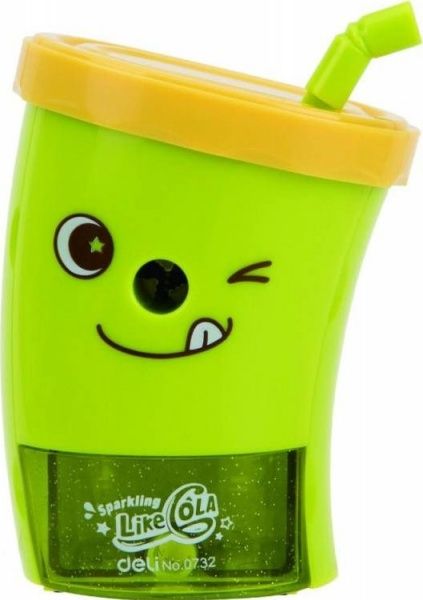 Чинка механічна Стакан з контейнером 0732 зелений Deli