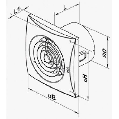 Витяжний вентилятор Вентс 125 Квайт алюм. лак