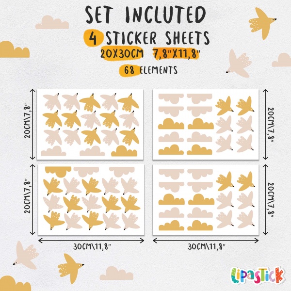 Стикеры-паттерны Lipastick Birds 120х20 см 70106202210