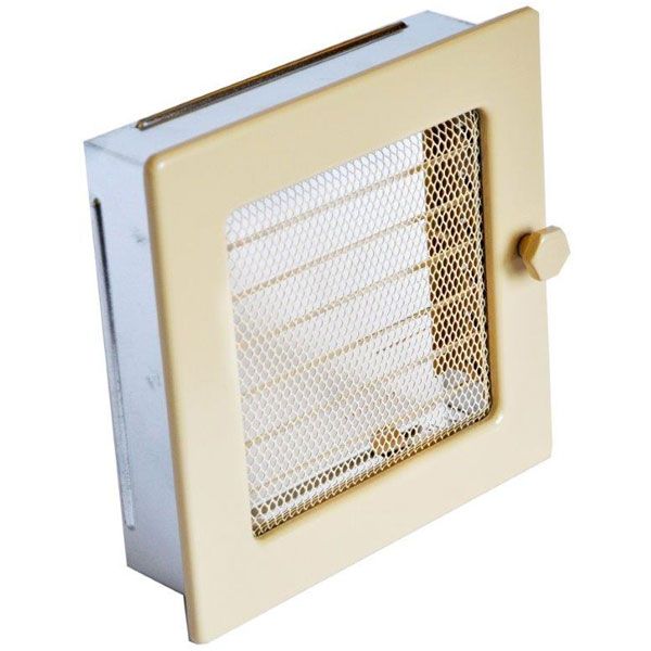 Решітка камінна з жалюзі  4FIRE 17х17 кремова