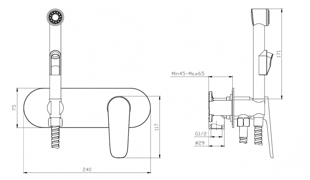 Гигиенический душ ScandiSPA Mali хром