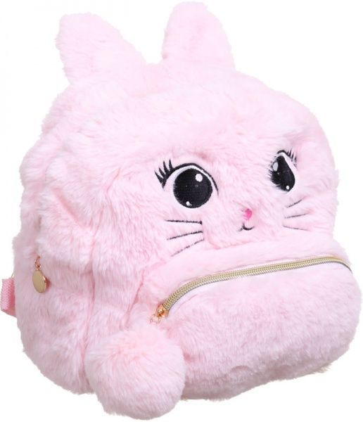 Рюкзак шкільний Кошеня з помпоном рожевий