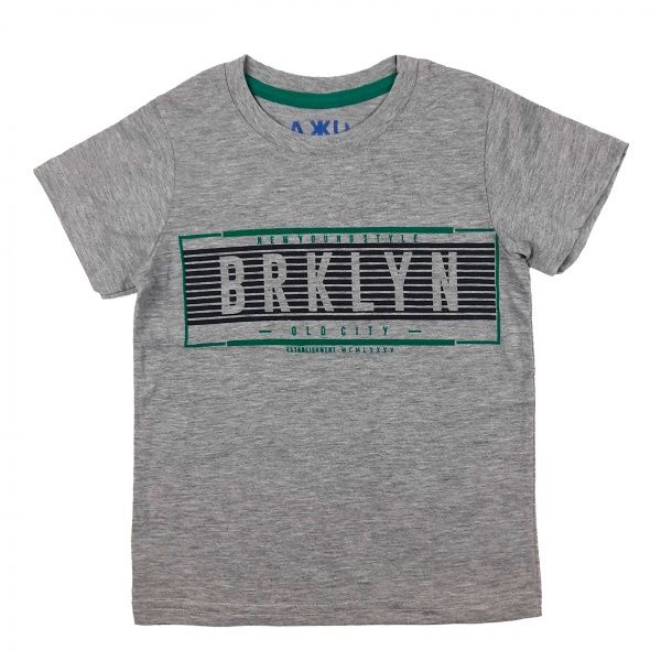 Футболка для мальчика AKKU BRKLYN р.110 серый 9065 