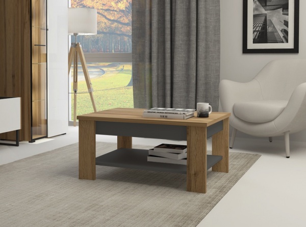 Стіл журнальний Kent II дуб вотан/антрацит 920x670x450мм Accord 