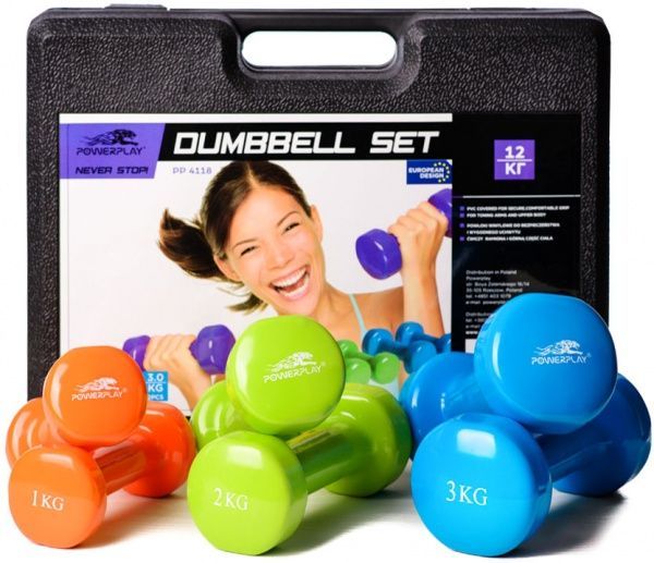 Гантелі PowerPlay PP_4118_12kg 12 різнокольоровий 