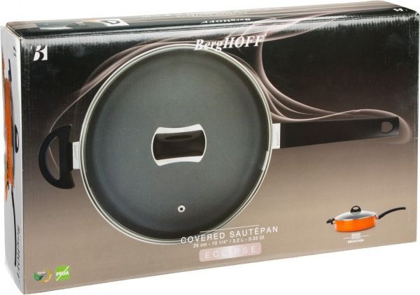 Сотейник с крышкой Eclipse 26 см оранжевый 3700160 BergHOFF