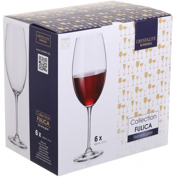 Набор бокалов для вина Fulica 630 мл 6 шт. Bohemia 