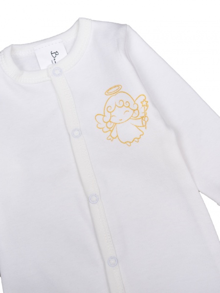 Комбинезон унисекс Bambinelli с крылышками и ангелочком р.56 молочный 