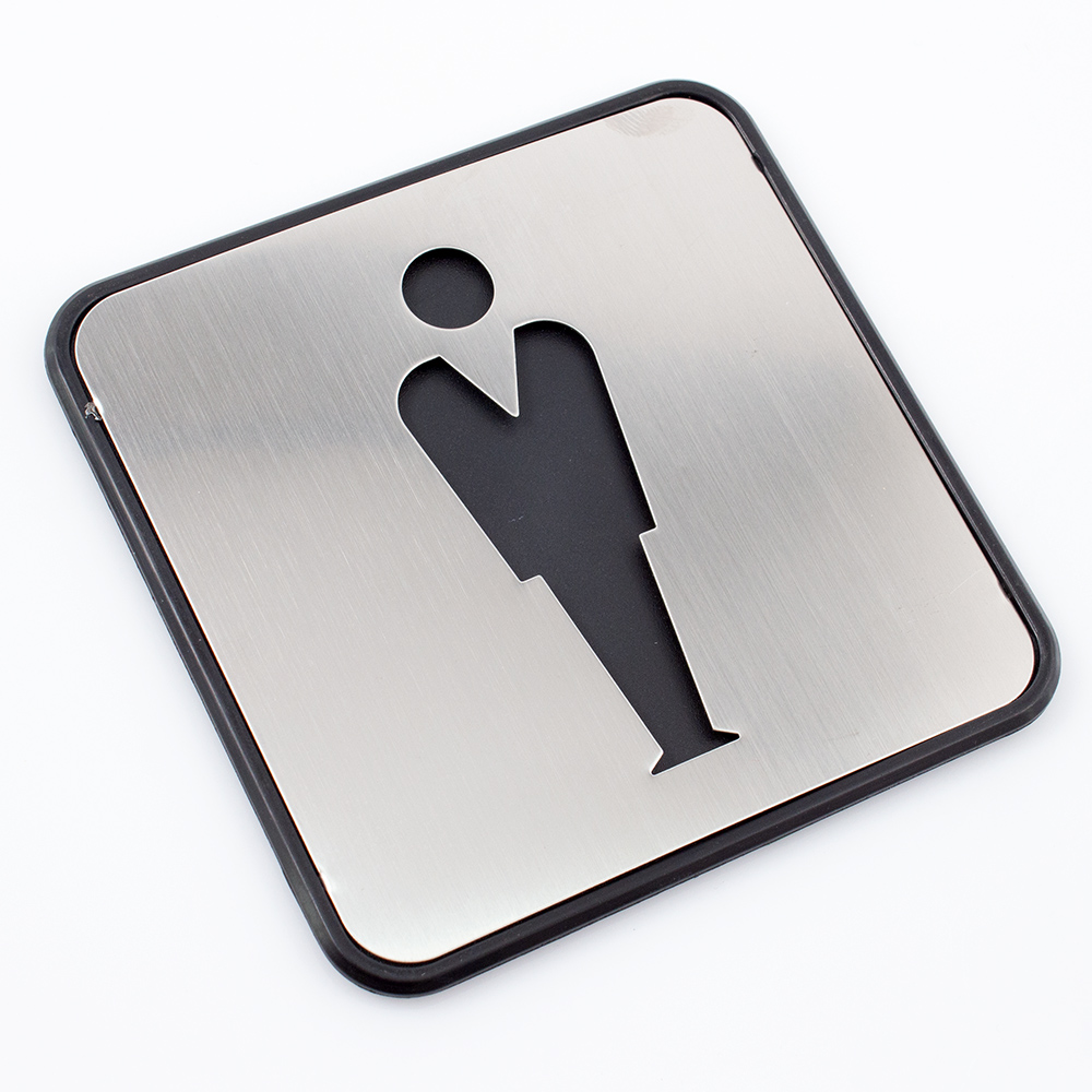 Табличка WC Man нержавіюча сталь чорний із сірим 97 мм Arino 67742