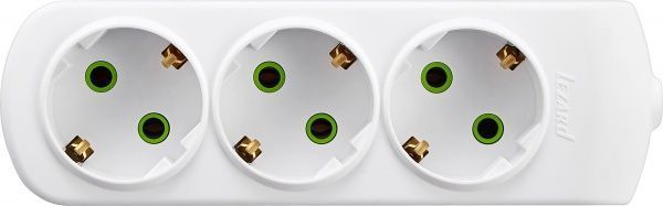 Колодка Lezard Letitia с заземлением 3 гн. белый 721-0300-301 