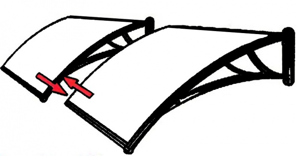 Дашок Oscar ® Tandem 1500х930х280 мм серебристый из монолитного поликарбоната 3 мм прозрачный