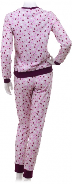Костюм домашній жіночий Flis clothes Серденько р. XL рожевий із принтом 