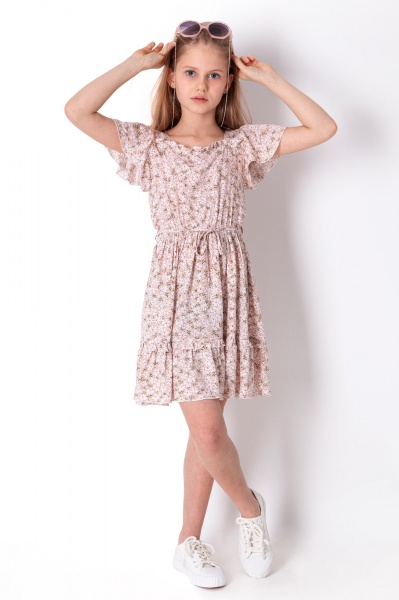 Платье Україна 4245 р.134 бежевый с рисунком 